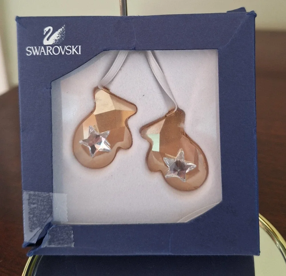 Swarovski Crystal Twinkling Mittens Christmas Holiday Ornament 1006038